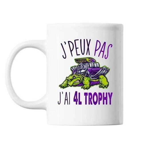 Mug - 4l Trophy - Blanc - Céramique - 325 Ml - Résistant Lave-Vaisselle Et Micro-Onde