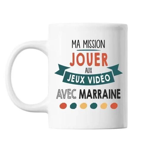 Mug Ma Mission Jeux Vidéo Avec Marraine Tasse Cadeau Personnalisé