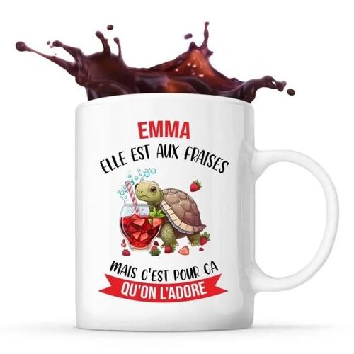 Mug - Emma - Tasse Cadeau - Céramique - Design Recto/Verso - Blanc