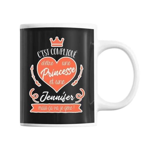 Mug - Jennifer La Princesse - Tasse Personnalisée - Céramique - 325 Ml - Résistant Lave-Vaisselle