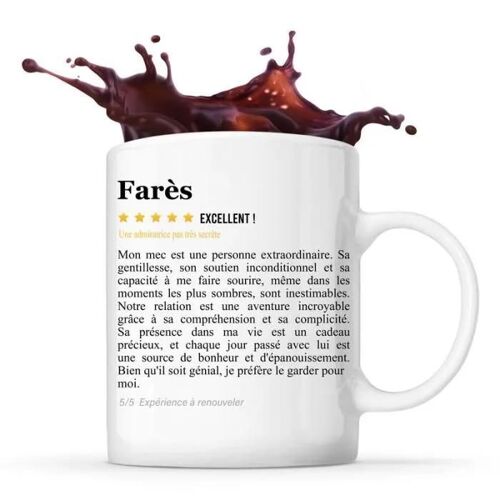 Mug - Farès - Tasse Couple - Céramique - Compatible Lave-Vaisselle - Design Contemporain