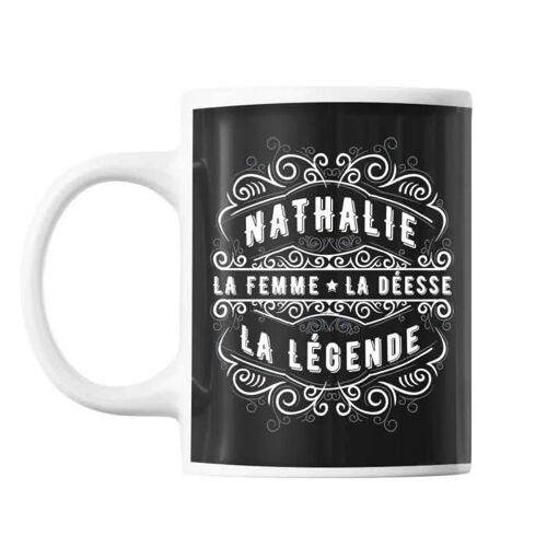 Mug - Personnalisé - Nathalie - Céramique - 325 Ml - Résistant Lave-Vaisselle Et Micro-Onde