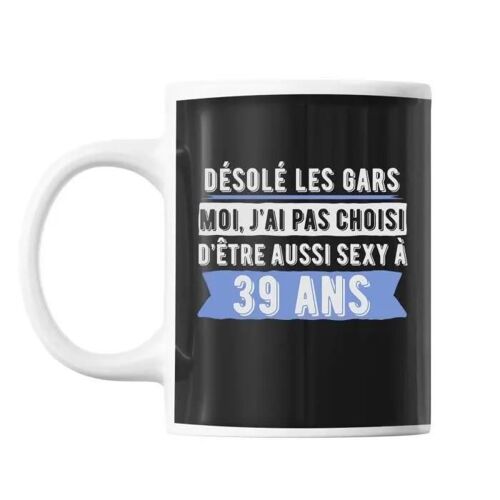 Mug - Personnalisé - 39 Ans - Céramique - Résistant Lave-Vaisselle - Design Contemporain