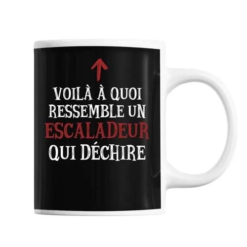 Mug - Escaladeur - Imprimé En France - Céramique - 325 Ml - Résistant Lave-Vaisselle Et Micro-Onde
