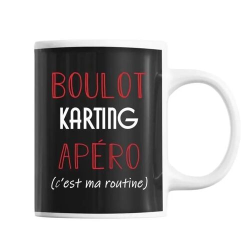Mug - C'est Ma Routine - Céramique - Imprimé Recto/Verso - Résistant Lave-Vaisselle - 325 Ml