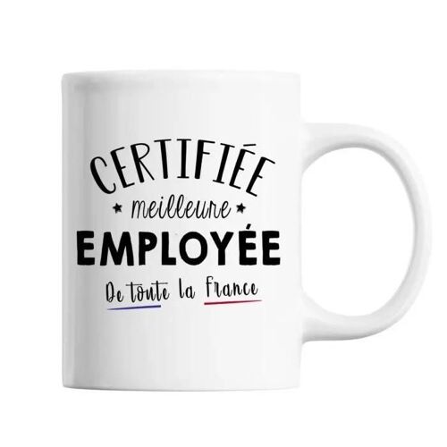 Mug Femme Employée Meilleure De France | Tasse Blanc Métier