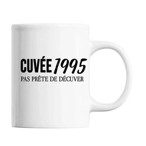 Mug - Cuvée 1995 - Anniversaire 27 Ans - Céramique - Blanc - Compatible Lave-Vaisselle