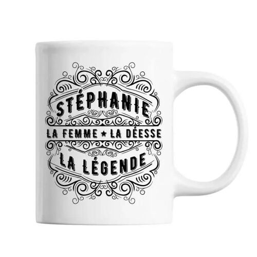 Mug - Stéphanie - Déesse Légende - Céramique - Blanc - Cylindrique