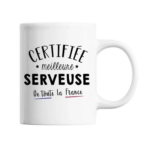 Mug Femme Serveuse Meilleure De France | Tasse Blanc Métier