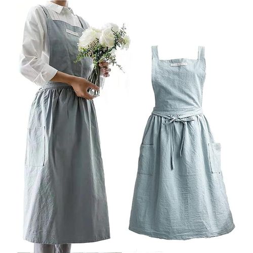 Tianyi-Tablier De Cuisine En Coton Doux Avec Croix À L'arrière - Pour La Cuisine, Le Travail De Restauration, Le Restaurant Commercial, La Taille Peut Être Ajustée