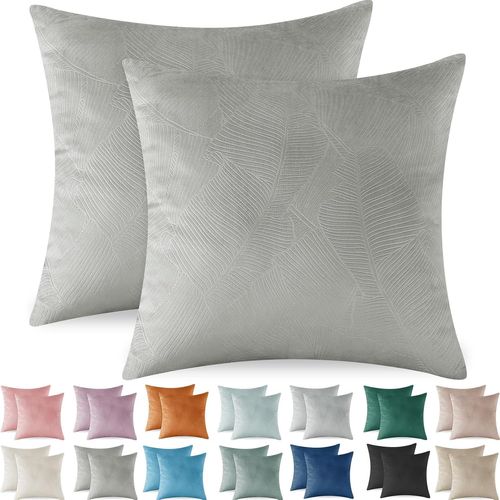 Slep-Housse De Coussin 60x60 En Velours Côtelé Super Taie D'oreiller Doux, Moderne Housse Coussin Canape Canapé Decoration Maison Salon Chambre Pour Canapé Lot De 2, Coussin Gris