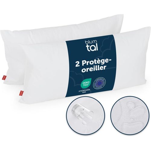 Slep-Taie Oreiller 50x70 Cm Lot De 2 - Oeko-Tex Zert. Protège Imperméable Avec Fermeture Éclair - Housse Protection Sous Taie