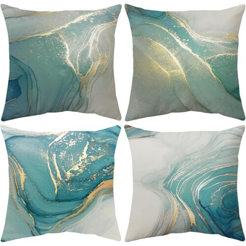 CAUC-Housse de Coussin, 45x45 Lot de 4 Housses de Coussin Taie d'oreiller Décoratif Canapé pour Chambre, Chaise, Lit,Jardin (Plage-Velours)