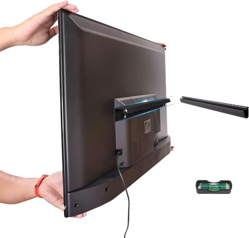 TIANYI-Support Mural TV de 32 à 75 Pouces, Support Mural sans Cheville, Niveau à Bulle Inclus, Max VESA 400 x 400 mm, Universel Compatible avec la Plupart des écrans LED LCD OLED Plats et incurvés