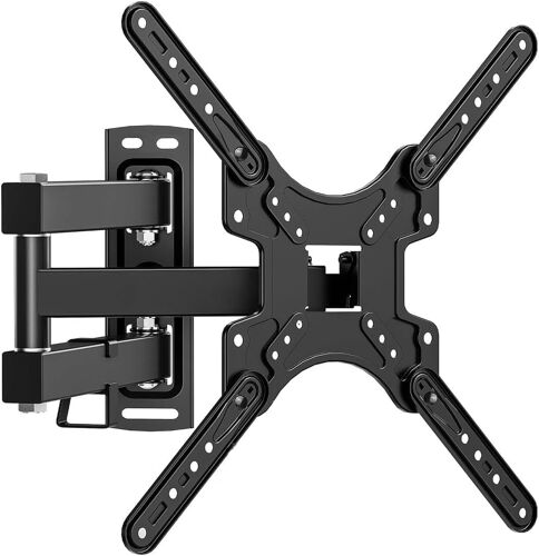 Support Mural Pivotant Et Inclinable - Support Mural Universel Articulé Pour Téléviseurs Plats/Incurvés De 14 À 60" - Support Tv Réglable Pouvant Supporter Jusqu'À 30 Kg Maximum - Vesa 400 X