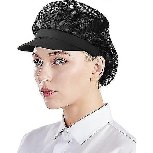 Lot De 3 Toques De Chef Noires, Filet À Cheveux Pour Femme, Taille Unique [Hk]