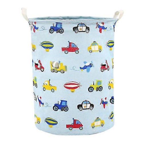 Panier à linge Grand panier à linge en toile Panier à linge cylindrique en tissu imperméable Panier de rangement avec poignées, décoratif et pratique pour les enfants