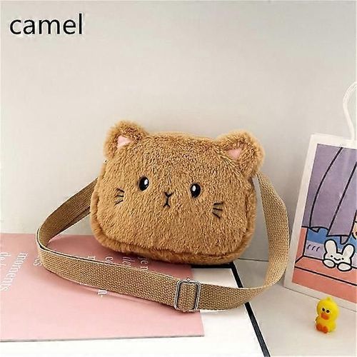 Sac à bandoulière en peluche douce CAMEL camel