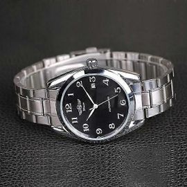 Montre-Bracelet Mécanique Automatique Pour Homme En Acier Inoxydable Avec Calendrier A1