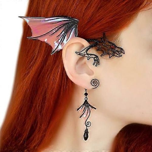 Clip D'oreille Papillon Dragon, Manchette D'oreille Sans Piercing, Bijoux Cosplay, Cadeau