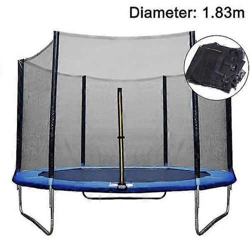Filet De Sécurité Pour Trampoline Avec 6 Poteaux Droits Et Cadre Rond