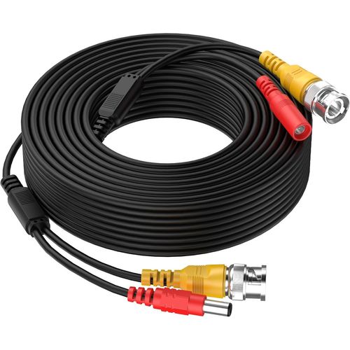 SEPT-50 Pieds 15M Câble d'extension Vidéo BNC Tout-en-Un avec Connecteur DC Power pour Appareil Photo Sécurité Système de Télévision à Circuit Fermé CCTV de Surveillance à Domicile