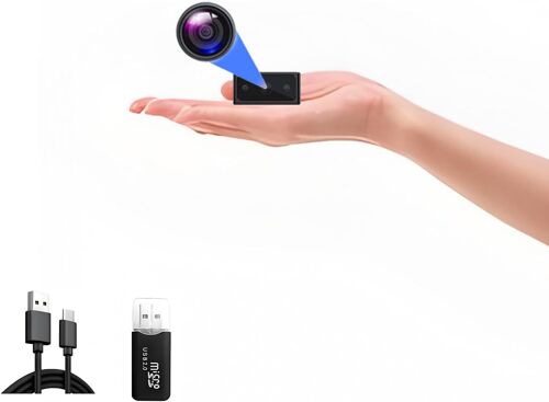 Caméra de surveillance intérieure/extérieure-Caméra cachée-Caméra HD 1080P, caméra mini-Convient pour le domicile,le bureau,la surveillance des animaux de compagnie et des enfants (sans WiFi)