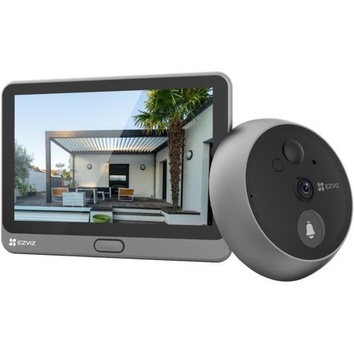 Cp4 1080P Judas De Porte Camera Surveillance, Visiophone Connecté Interphone Vidéo, Judas Numerique 4.3¿¿ Écran Tactile Batterie 4600Mah Detection Humaine Audio Bidirectionnel 5M Vision Nocturne