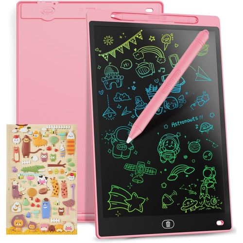 KALTD-Tablette Graphique Lcd Écriture Colorée 10 Pouces,Tableau Effaçable Portable,Cadeau Enfants,Tablette Graphique Pour Jeux Enfants 2 3 4 5 6 7 Ans Filles (Rouge)