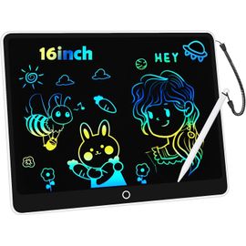 KALANKA-Tablette D'écriture LCD 16 Pouces, Tablette Dessin Enfant, Tablette Graphique Ardoise Magique Jouets Enfant 3 4 5 6 7 8 9Ans Garçon Fille, éducatifs Jouet Cadeaux d'anniversaire de Noël pour