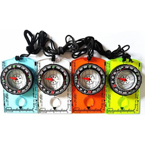 Lot De 4 Boussoles D'extérieur Étanches Professionnelles Avec Déclinaison Réglable Et Loupe | Outil De Lecture De Carte Pour Randonnée Et Course D'orientation Kits De Survie