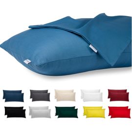 Kjakl-Taie D'oreiller 40x70 Coton Satin Premium Lot De 2 Housse Coussin Pour Coussins Canapé/Lit Tissu Super Doux Resistant Et Lavable Hypoallergénique Anti-Acariens Avec Fermeture Éclair Invisible