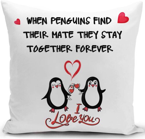 Kalanka-Housse De Coussin Motif Pingouin - 45 X 45 Cm