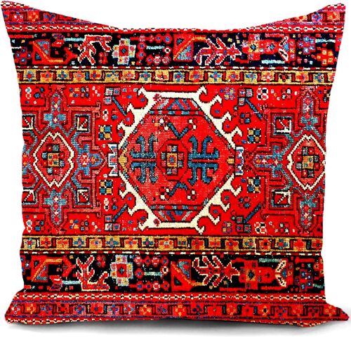 CAUC-Housse de Coussin Rouge Orientale Turque - Décoration d'intérieur - Style Tribal Ethnique Persan - pour Salon, canapé, Sofa, 40 x 40 cm