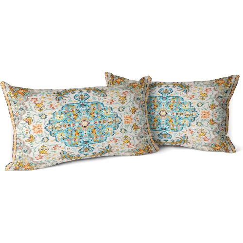 Cauc-Lot De 2 Housses De Coussin Boho Multicolore Antique Et Vintage Housse De Coussin Douce 30x50 Cm Pour Canapé De Jardin, Canapé, Lit - Taies D'oreiller Décoratives 12x20 Pouces