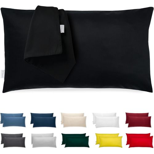Kalanka-Taie D'oreiller 40x60 Microfibre Premium Lot De 2 Housse Coussin Pour Coussins Canapé/Lit Tissu Super Doux Resistant Et Lavable Hypoallergénique Anti-Acariens Avec Fermeture Éclair Invisible