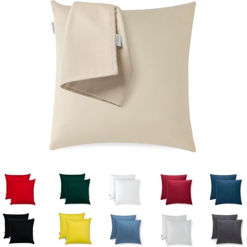 Cauc-Taie D'oreiller 60x60 Microfibre Premium Lot De 2 Housse Coussin Pour Coussins Canapé/Lit Tissu Super Doux Resistant Et Lavable Hypoallergénique Anti-Acariens Avec Fermeture Éclair Invisible