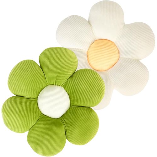 Cauc-2 Pcs Coussin Fleur, 40cm Coussin De Siège En Forme De Fleur, Tapis De Sol Coussins De Siège Canapé Pour La Maison, Le Canapé Et La Voiture(Vert)