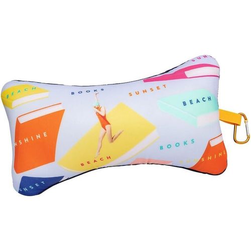 SJZG-. Libri_X Mini Coussin De Lecture Books & Vacation ¿ Coussin De Nuque Pour Voyage Avec Mousqueton Pratique, Coussin Compact Pour Voiture, Avion Et Plage, Coussin De Voyage Ergonomique Avec Desig