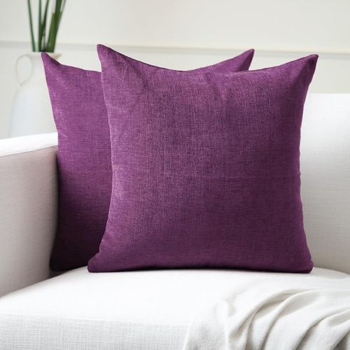 Tianyi-Housse De Coussin En Chenille Lot De 2 | Violet - (20""X20"") (50x50 Cm) | Housses De Coussin Carrées Décoratives Pour Canapé, Décoration Maison, Sofa
