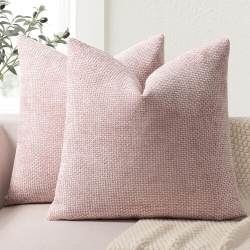 Cauc-Lot De 2 Housse Coussin De Canapé 40x40 En Chenille Housse De Coussin Douces Cecoration De Maison Coussin Canape Décoratives De Luxe Pour Canapé,Lit Et Salon