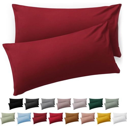 Slep-Taie Oreiller 40x80 Lot De 2 - Housse De Coussin Microfibre - Taies D'oreillers Avec Fermeture Enveloppe, Certifiée Oeko-Tex, Extra Douce Et Lavable - Rouge Aurore