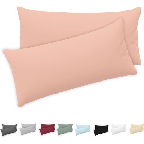 Slep-® Taie Oreiller 50x80 (Lot De 2) - 100% Coton Jersey 150 Gsm - 50x80 - Taie D'oreiller 50x80 - Housse De Coussin Avec Fermeture Éclair - Certifié Oeko-Tex