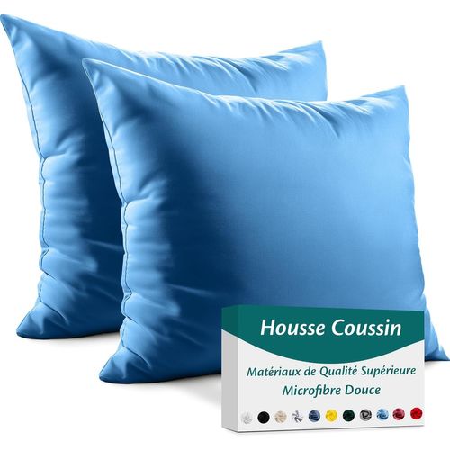 Cauc-Housse Coussin 30x30 Microfibre Premium Lot De 2 Taie D'oreiller Pour Coussins Canapé/Lit Tissu Super Doux Resistant Et Lavable Hypoallergénique Anti-Acariens Avec Fermeture Éclair Invisible