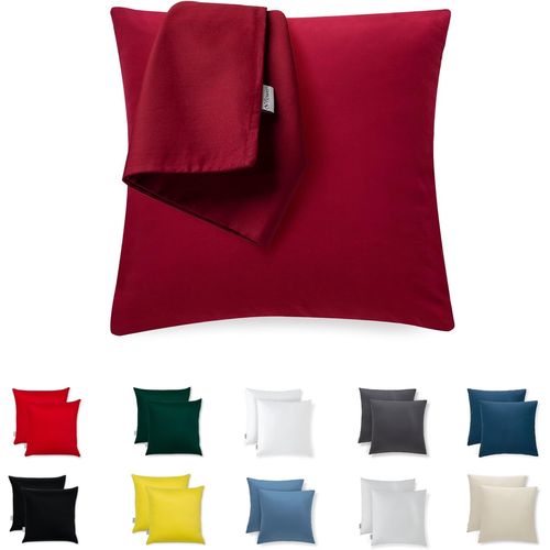 Cauc-Housse Coussin 50x50 Microfibre Premium Lot De 2 Taie D'oreiller Pour Coussins Canapé/Lit Tissu Super Doux Resistant Et Lavable Hypoallergénique Anti-Acariens Avec Fermeture Éclair Invisible