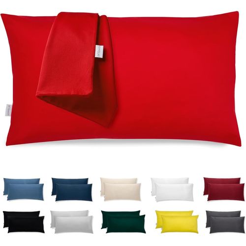 Kalanka-Taie D'oreiller 40x60 Microfibre Premium Lot De 2 Housse Coussin Pour Coussins Canapé/Lit Tissu Super Doux Resistant Et Lavable Hypoallergénique Anti-Acariens Avec Fermeture Éclair Invisible