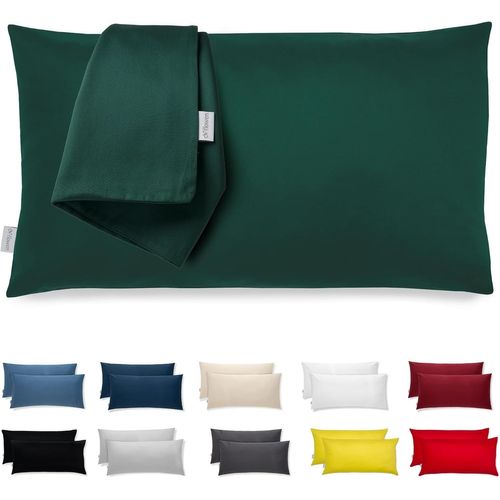 Cauc-Taie D'oreiller 40x60 Microfibre Premium Lot De 2 Housse Coussin Pour Coussins Canap¿¿/Lit Tissu Super Doux Resistant Et Lavable Hypoallerg¿¿Nique Anti-Acariens Avec Fermeture ¿¿Clair Invisible
