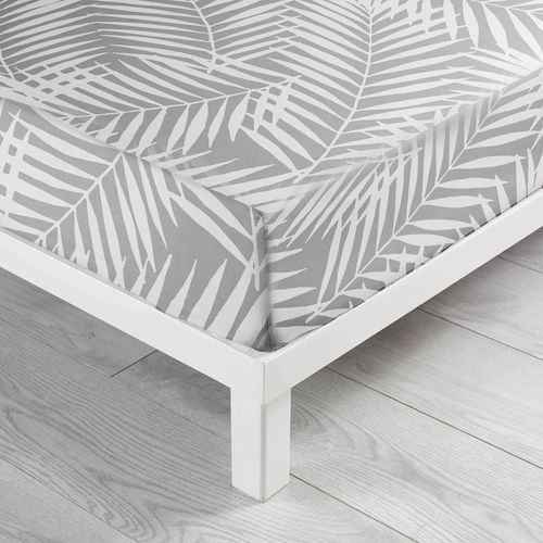 Tianyi-Douceur D'intérieur, Drap Housse (160 X 200 Cm) Botania Gris, 100% Coton
