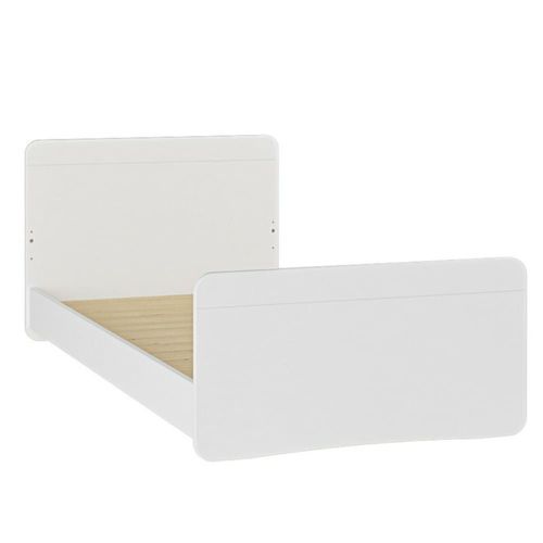 Lit Enfant Bois Massif Blanc 90x200 Cm