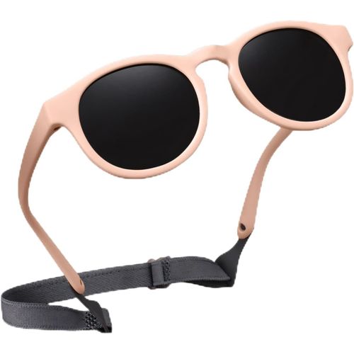 Kjakl-Lunette De Soleil Enfant -1-3 Ans - Polarisées Lunette Soleil Bébé - Anti Uv400 Avec Sangle Réglable - Lunettes De Soleil Sûres Et Confortables - Rose